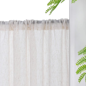 Cafe Curtains Semi-Sheer with Fine Slub-Yarn Texture Set of 2
