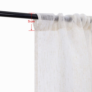 Cafe Curtains Semi-Sheer in Linen-Look Rod Pocket Set of 2