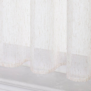 Cafe Curtains Semi-Sheer in Linen-Look Rod Pocket Set of 2 - Natural, Rod Pocket