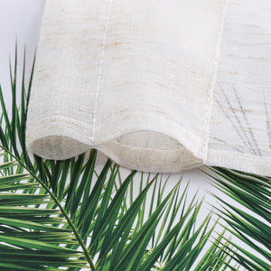 Cafe Curtains Semi-Sheer in Linen-Look Rod Pocket Set of 2 - Natural, Rod Pocket