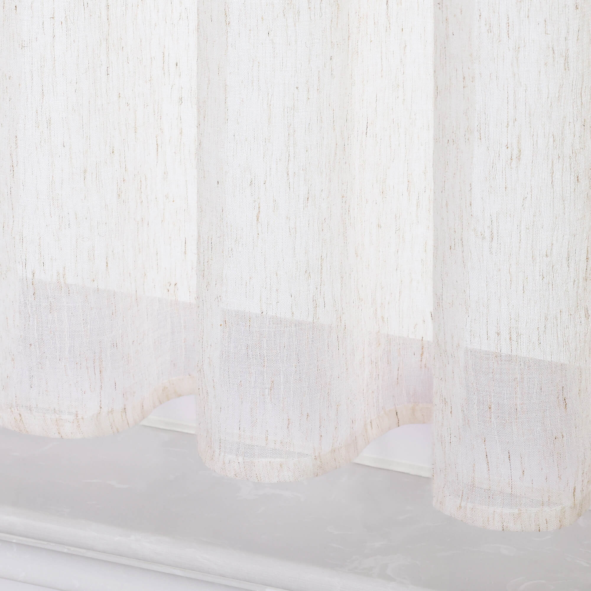 Cafe Curtains Semi-Sheer in Linen-Look Rod Pocket Set of 2