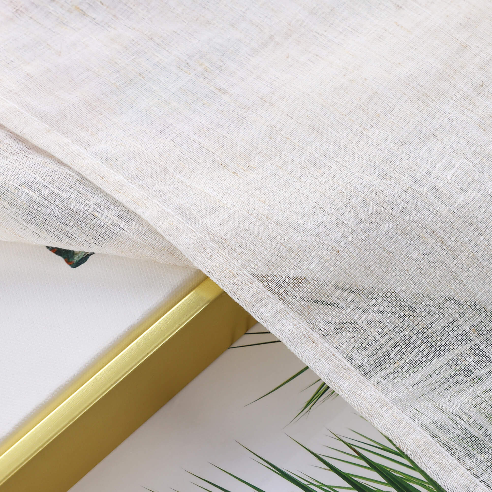 Cafe Curtains Semi-Sheer in Linen-Look Rod Pocket Set of 2