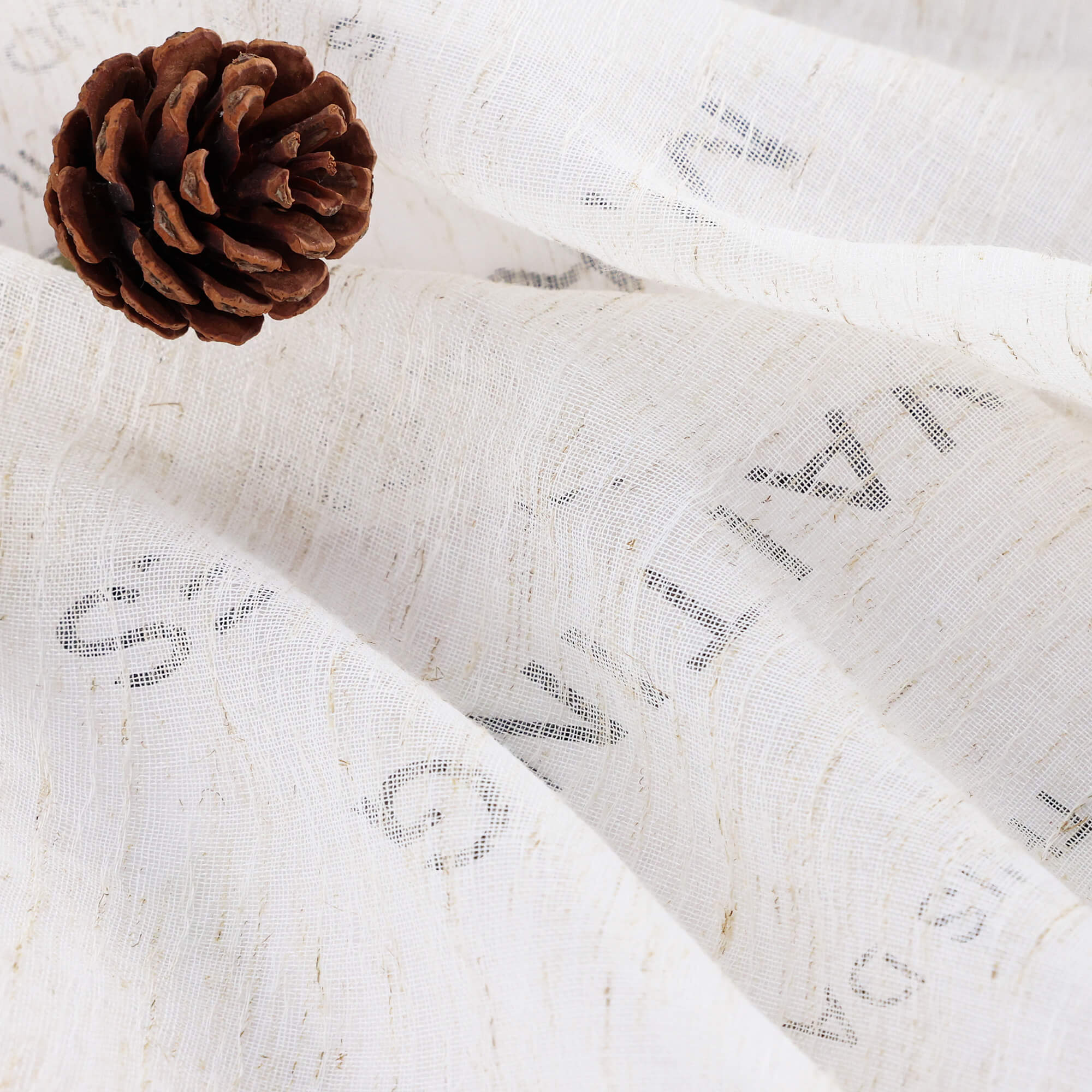 Cafe Curtains Semi-Sheer in Linen-Look Rod Pocket Set of 2 - Natural, Rod Pocket
