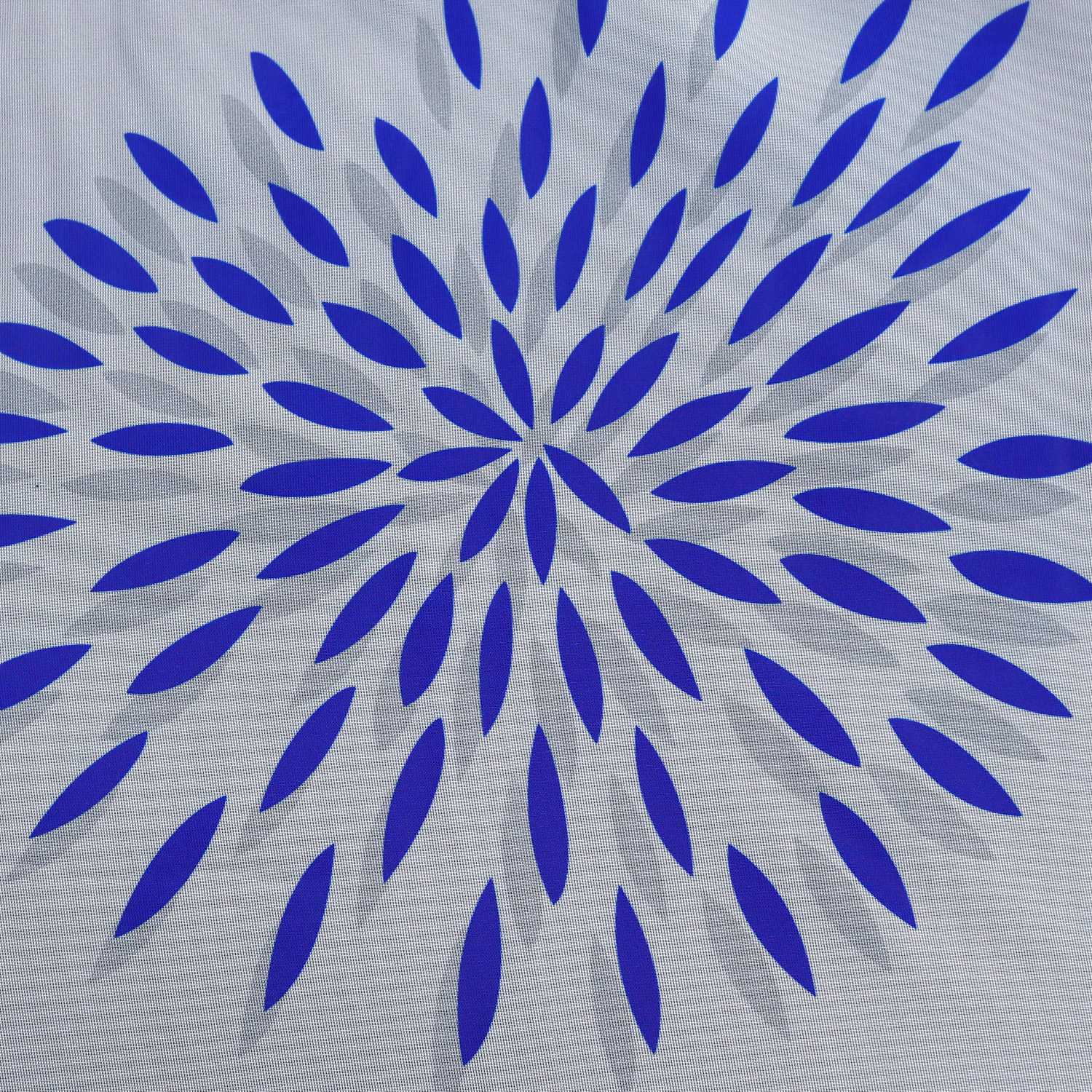 Cafe Curtain with Fireworks Motif - Festive Window Decor - Blue, H x W 60 x 140cm