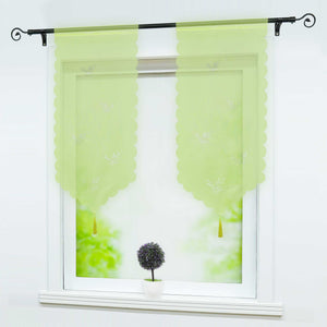 Cafe Curtain with Butterfly Design Triangular Hem 1 Piece - Sand, W x H 40 x 90cm