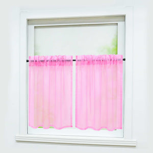 Cafe Curtain with Rod Pocket Gatherable 2 Pieces