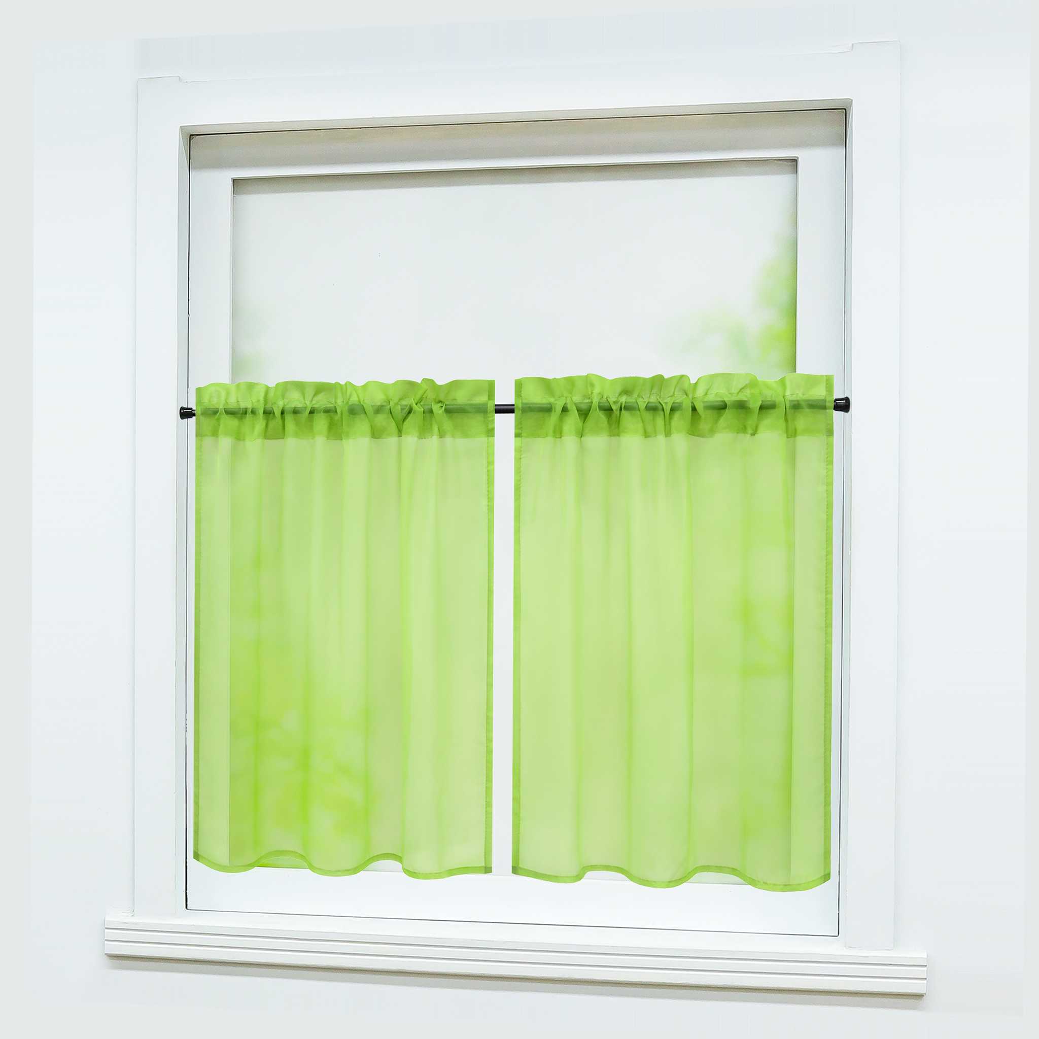 Cafe Curtain with Rod Pocket Gatherable 2 Pieces