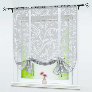 Roman Shade with Rod Pocket with Floral Pattern 1 Piece
