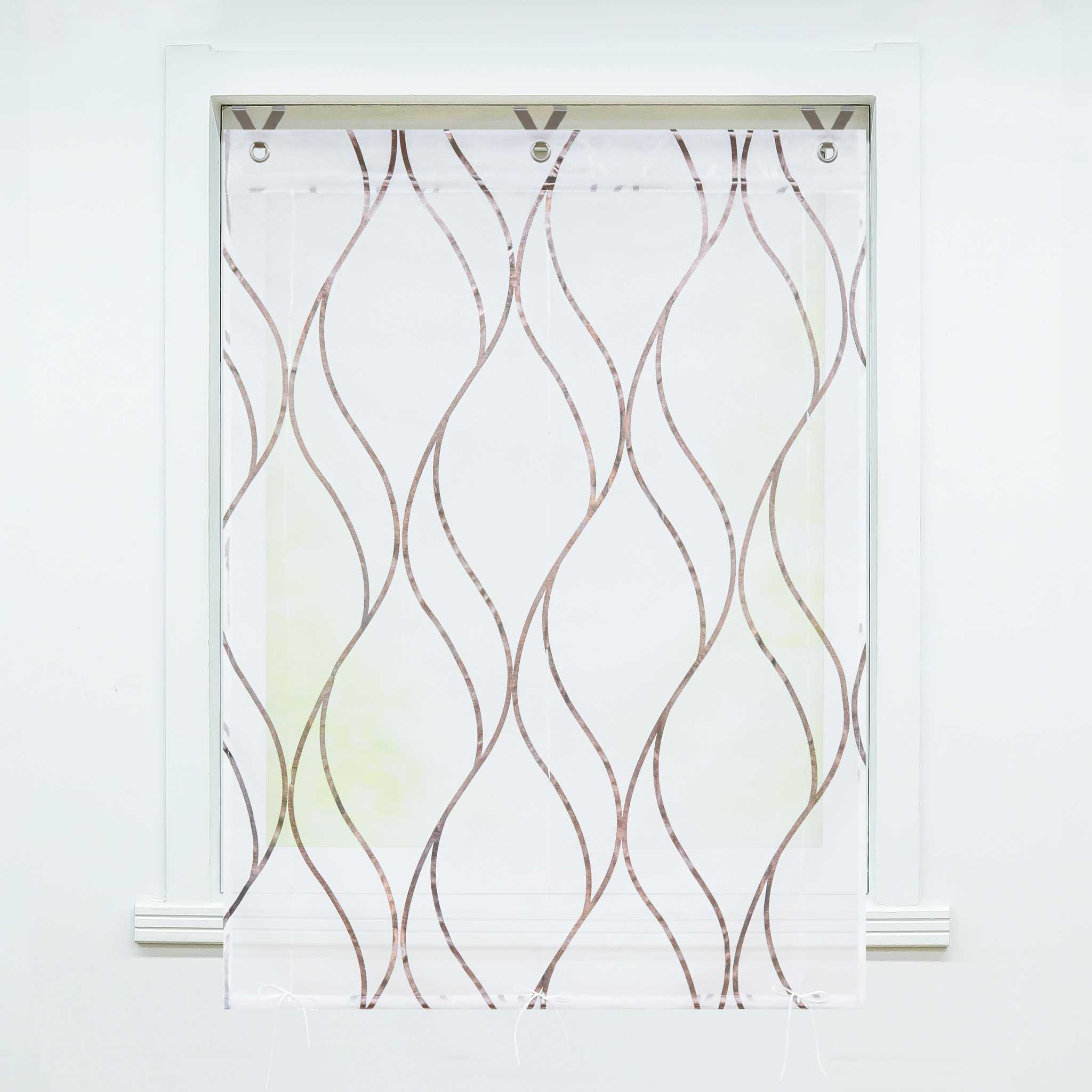 Roman Shade with Wave Pattern 1 Piece - Brown, H x W 130 x 60cm
