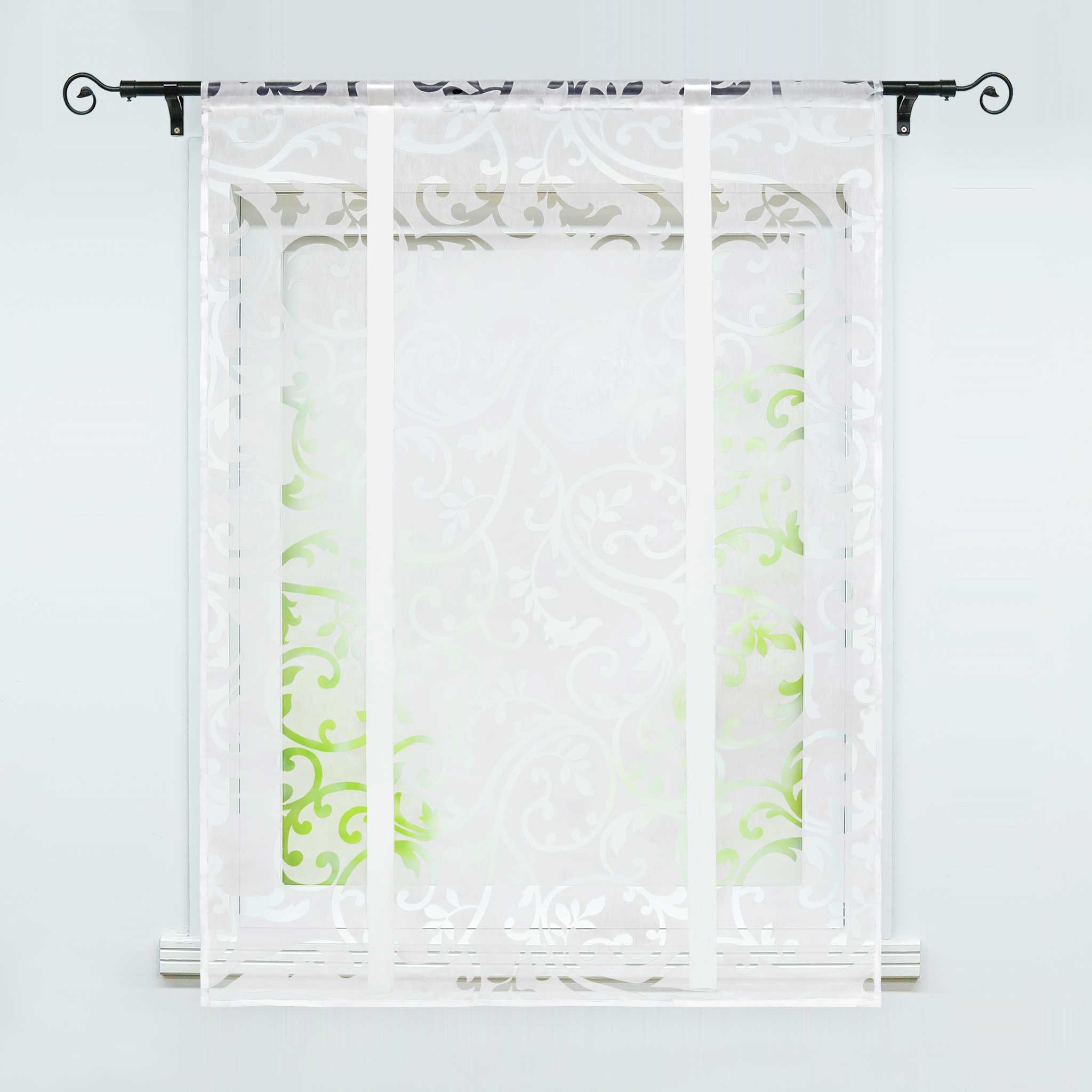 Roman Shade with Rod Pocket with Floral Pattern 1 Piece - White, W x H 100 x 140cm