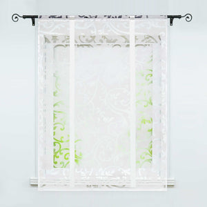 Roman Shade with Rod Pocket with Floral Pattern 1 Piece - White, W x H 100 x 140cm