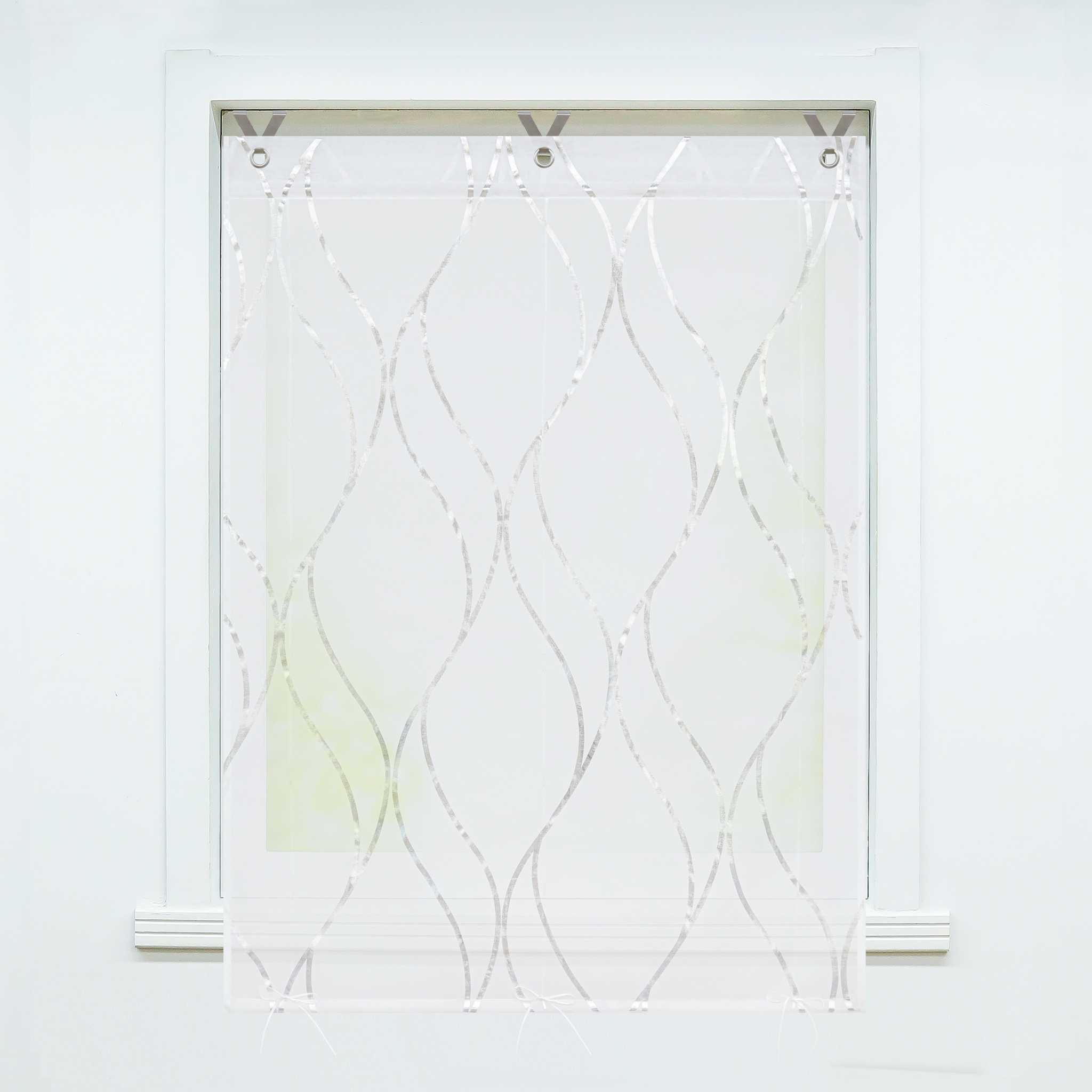 Roman Shade with Wave Pattern 1 Piece - Silver, H x W 130 x 100cm