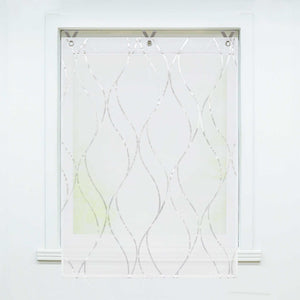 Roman Shade with Wave Pattern 1 Piece - Silver, H x W 130 x 100cm
