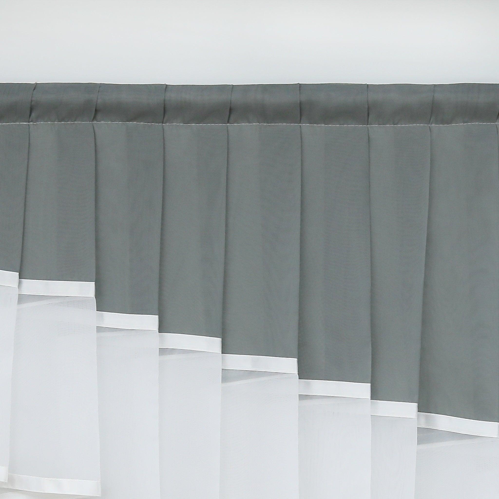 Romantic Curtain with Valance 2-in-1 Design - Gray, W x H 140 x 140cm