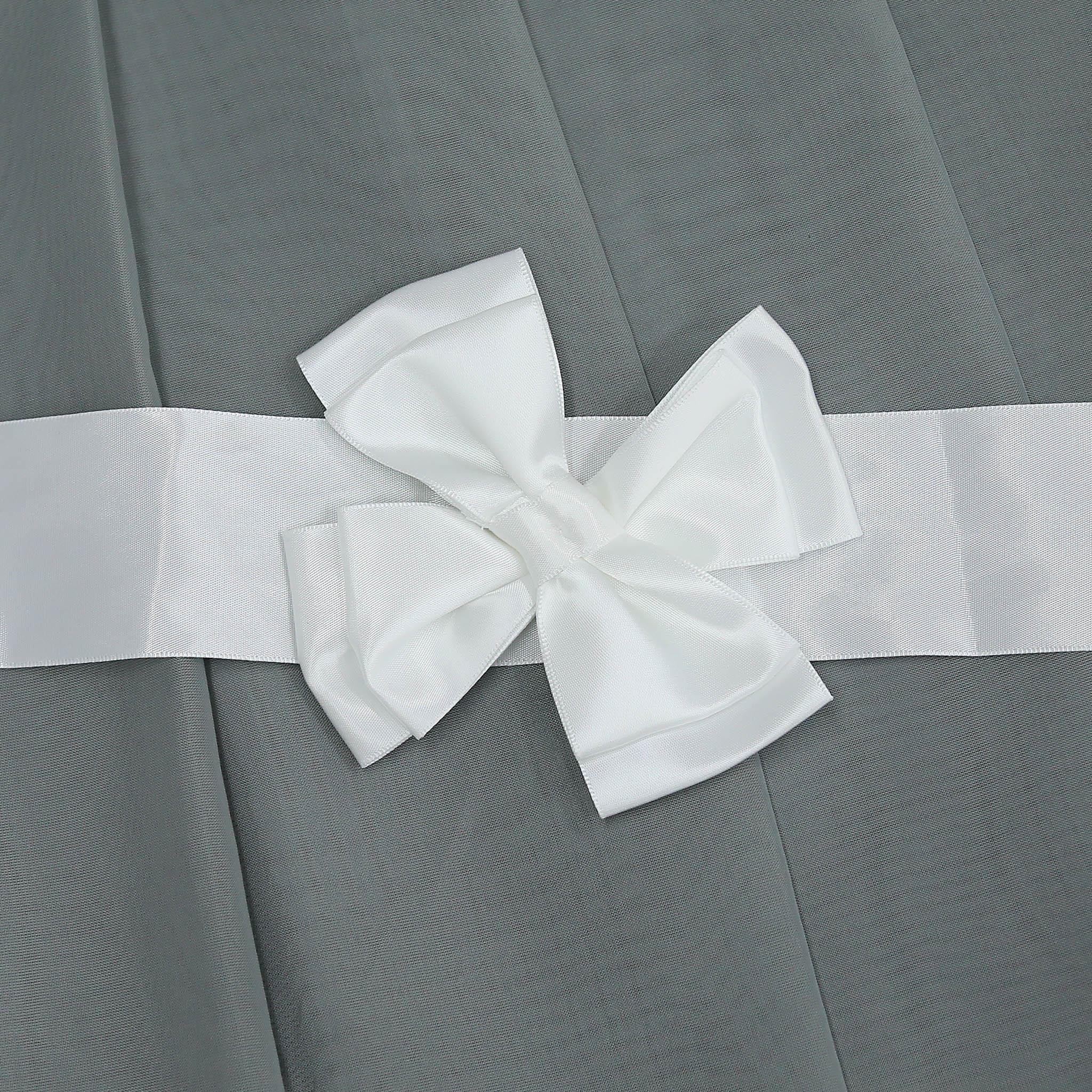 Romantic Curtain with Valance 2-in-1 Design - White, W x H 60 x 140cm