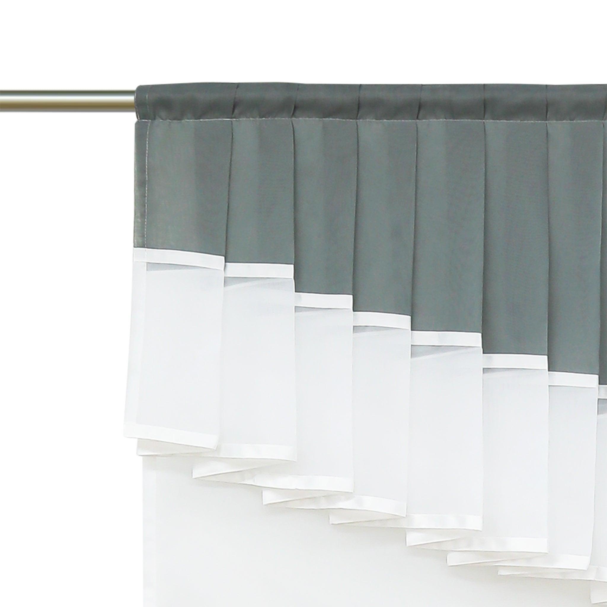 Romantic Curtain with Valance 2-in-1 Design - Gray, W x H 120 x 140cm