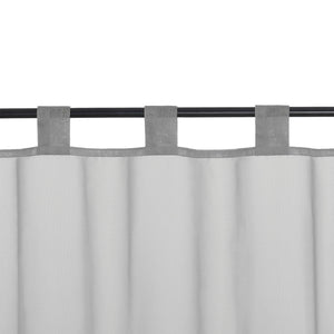 Cafe Curtain Solid Color with Tab-Top Hanging - Gray, H x W 60 x 90cm