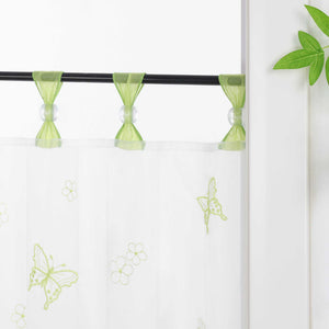 Cafe Curtain with Butterfly Pattern and Beads 1 Piece - Sand, H x W 45 x 90cm