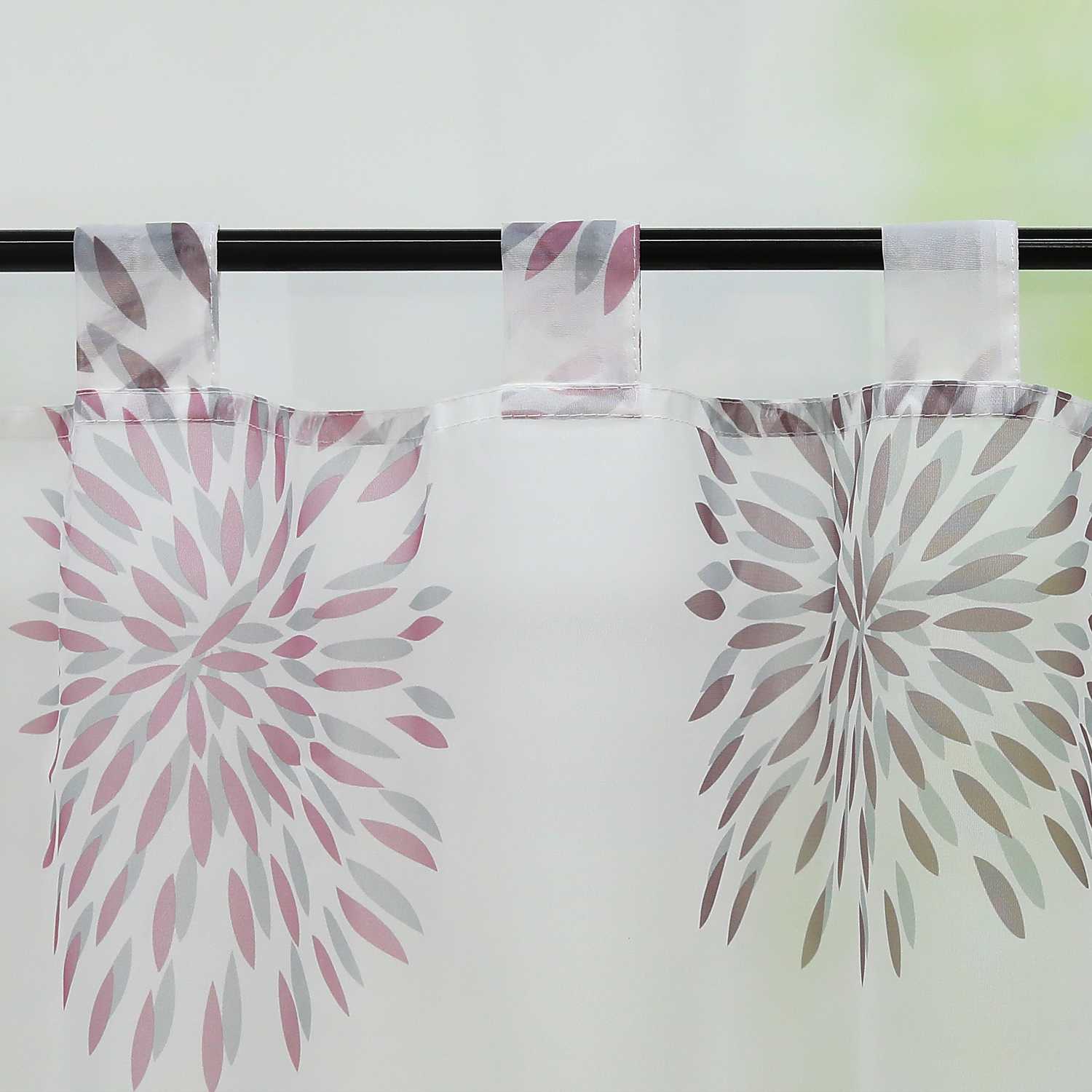 Cafe Curtain with Fireworks Motif - Festive Window Decor - Green, H x W 60 x 120cm