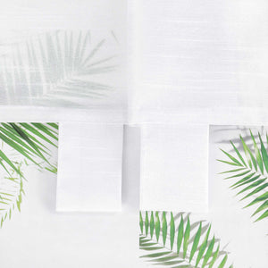 Cafe Curtain with Linen Texture and Lace Trim - White, H x W 45 x 120cm
