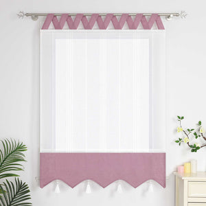 Delien Roman Shade with Tab-Top Hanging and Tassels