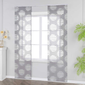 Curtain with Wavy Circle Pattern - Curtain-Tape Hanging Set of 2 - White, W x H 57 x 175cm