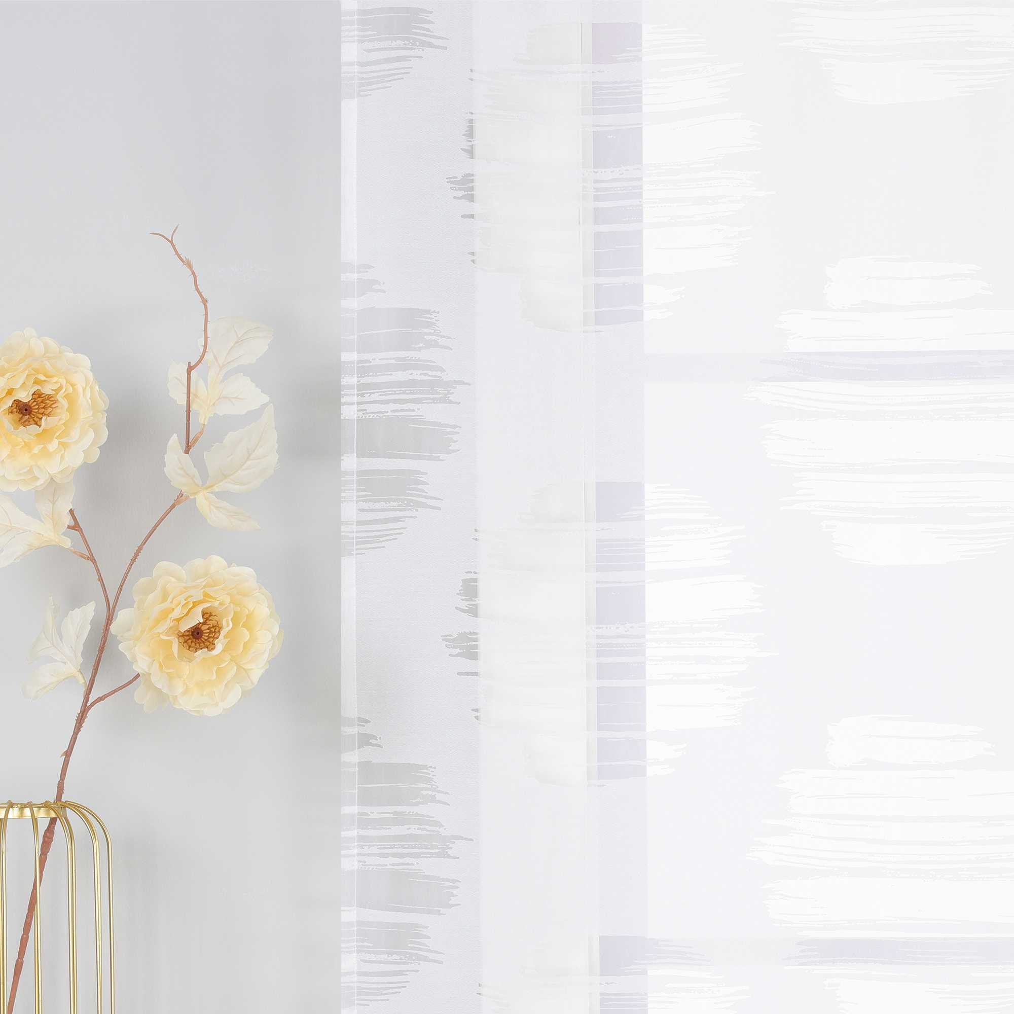 Curtain with Wavy Circle Pattern - Tab-Top Hanging Set of 2