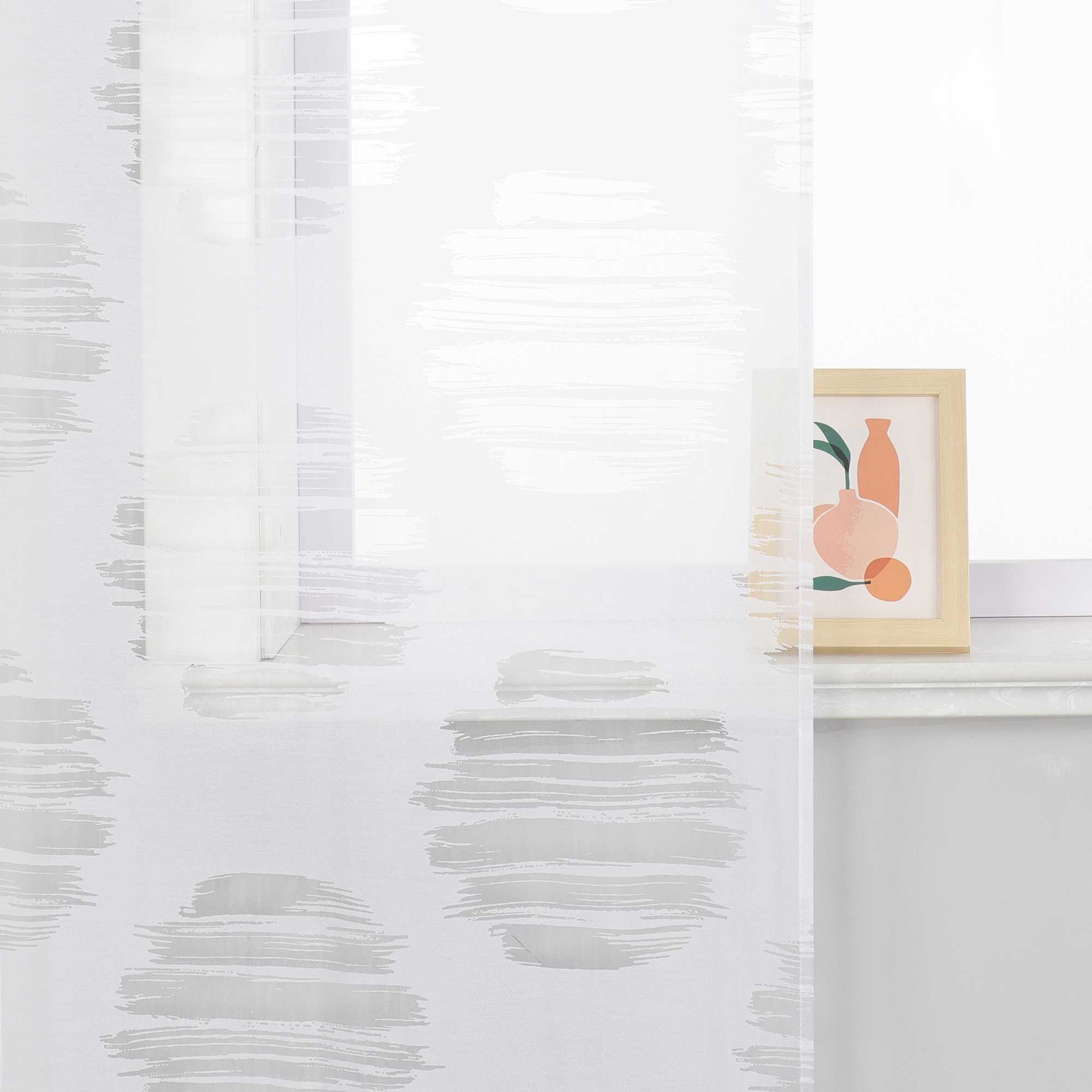 Curtain with Wavy Circle Pattern - Curtain-Tape Hanging Set of 2