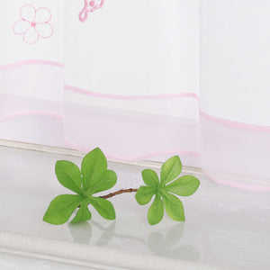 Cafe Curtain with Butterfly Pattern and Beads 1 Piece - Pink, H x W 45 x 120cm