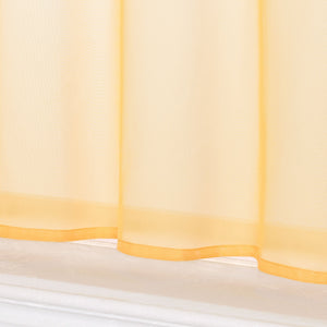 Cafe Curtain Solid Color with Tab-Top Hanging - Orange, H x W 30 x 120cm