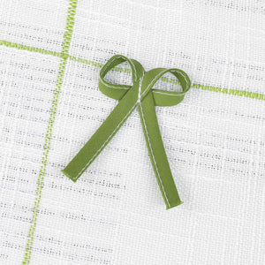 Cafe Curtain in Country Style in Linen-Look Fabric with Bows 1 Piece - Green, W x H 140 x 80cm