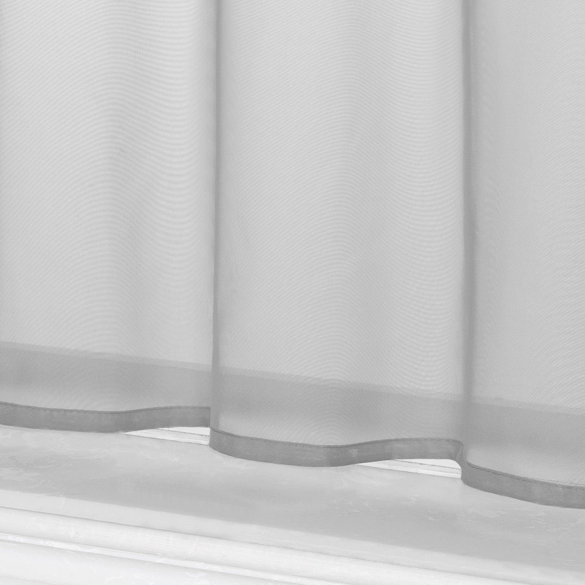 Cafe Curtain Solid Color with Tab-Top Hanging - Gray, H x W 60 x 120cm