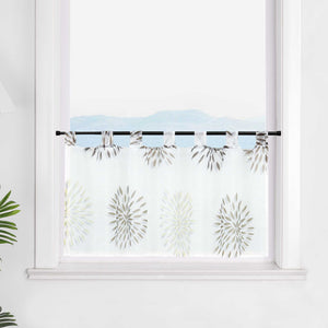 Cafe Curtain with Fireworks Motif - Festive Window Decor - Brown, H x W 45 x 90cm