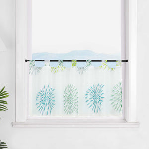 Cafe Curtain with Fireworks Motif - Festive Window Decor - Purple, H x W 45 x 90cm