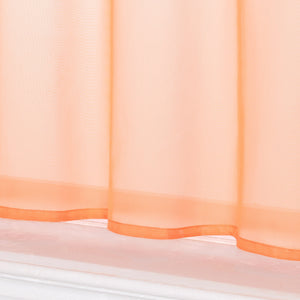 Cafe Curtain Solid Color with Tab-Top Hanging - Orange, H x W 60 x 120cm