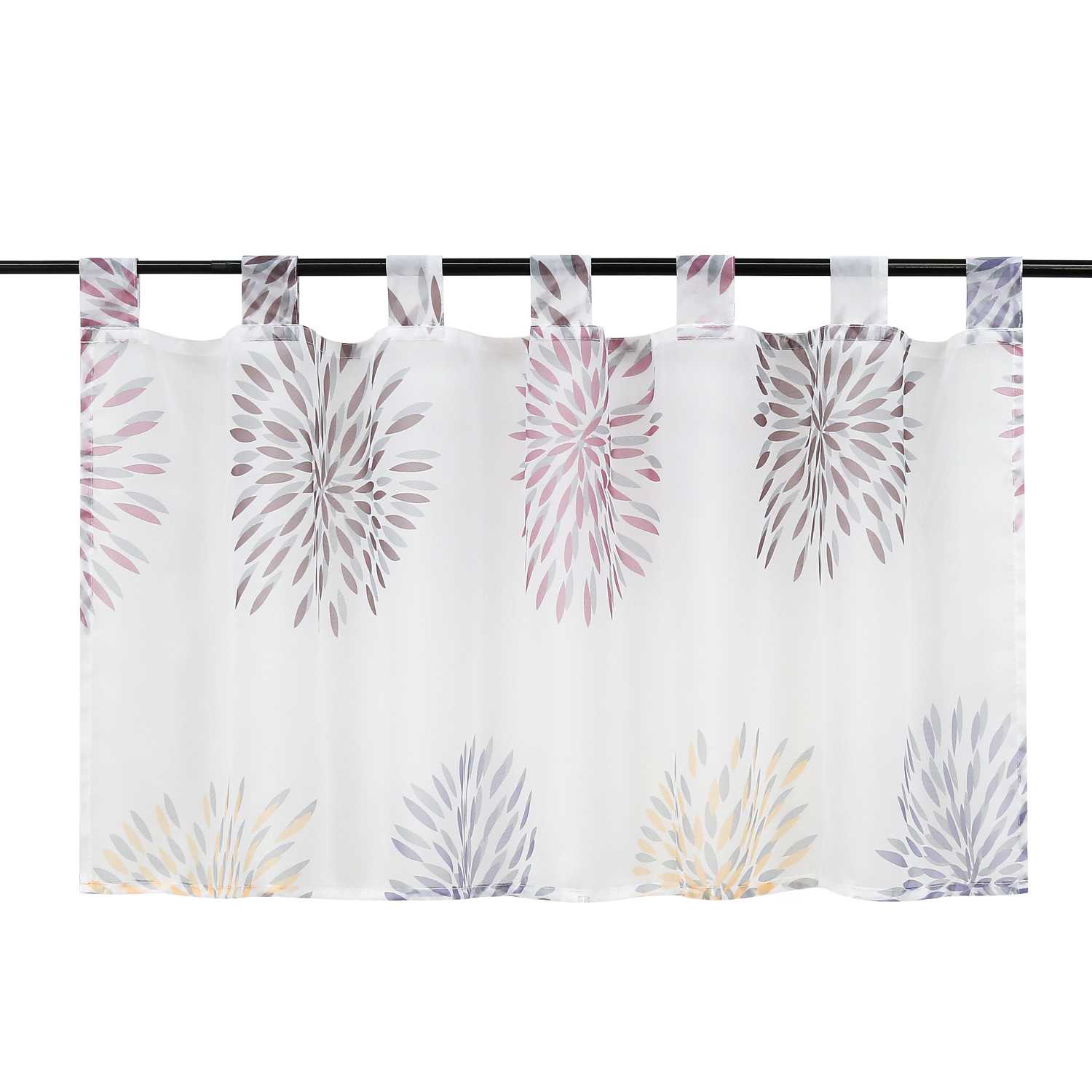 Cafe Curtain with Fireworks Motif - Festive Window Decor - Green, H x W 45 x 120cm