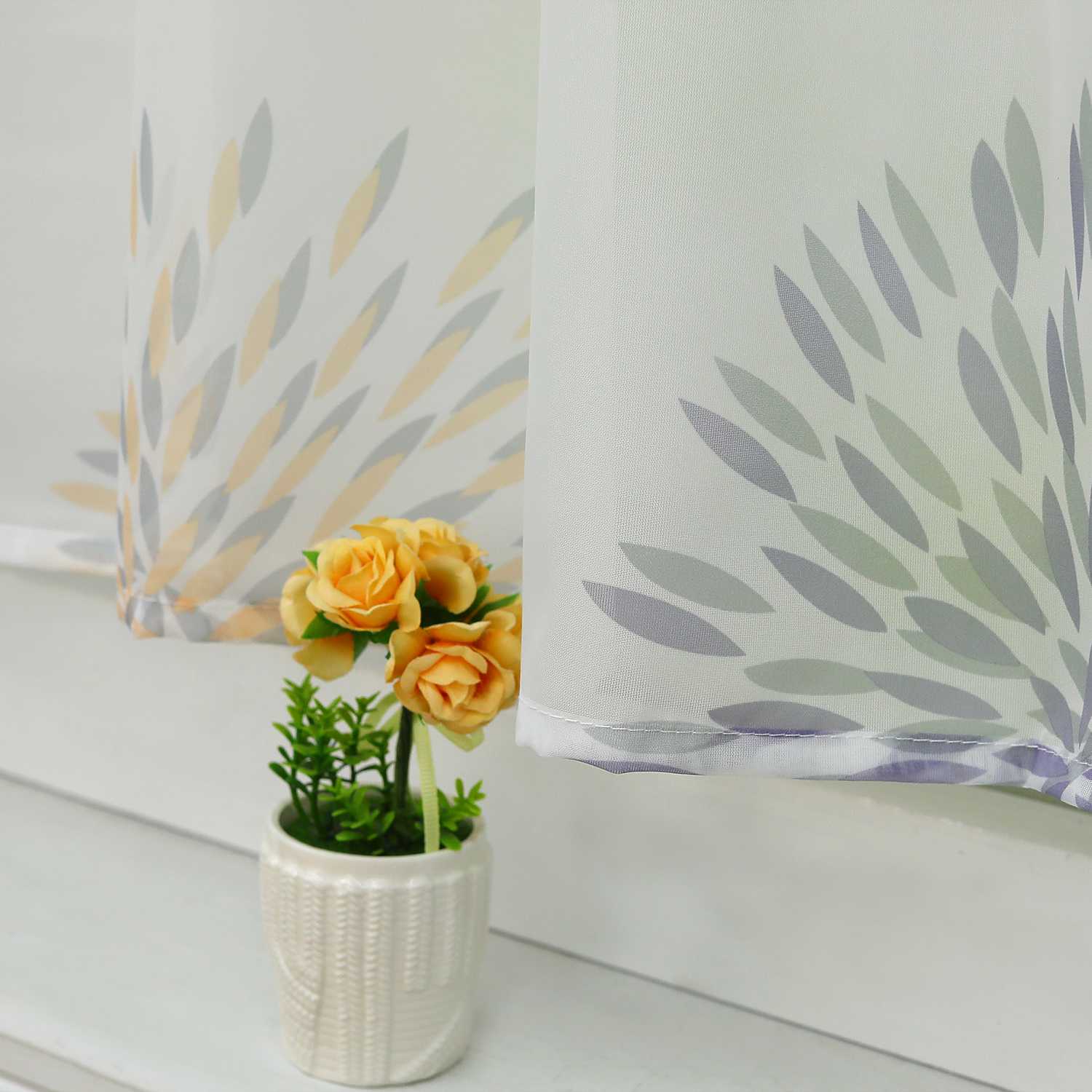 Cafe Curtain with Fireworks Motif - Festive Window Decor - Green, H x W 60 x 90cm