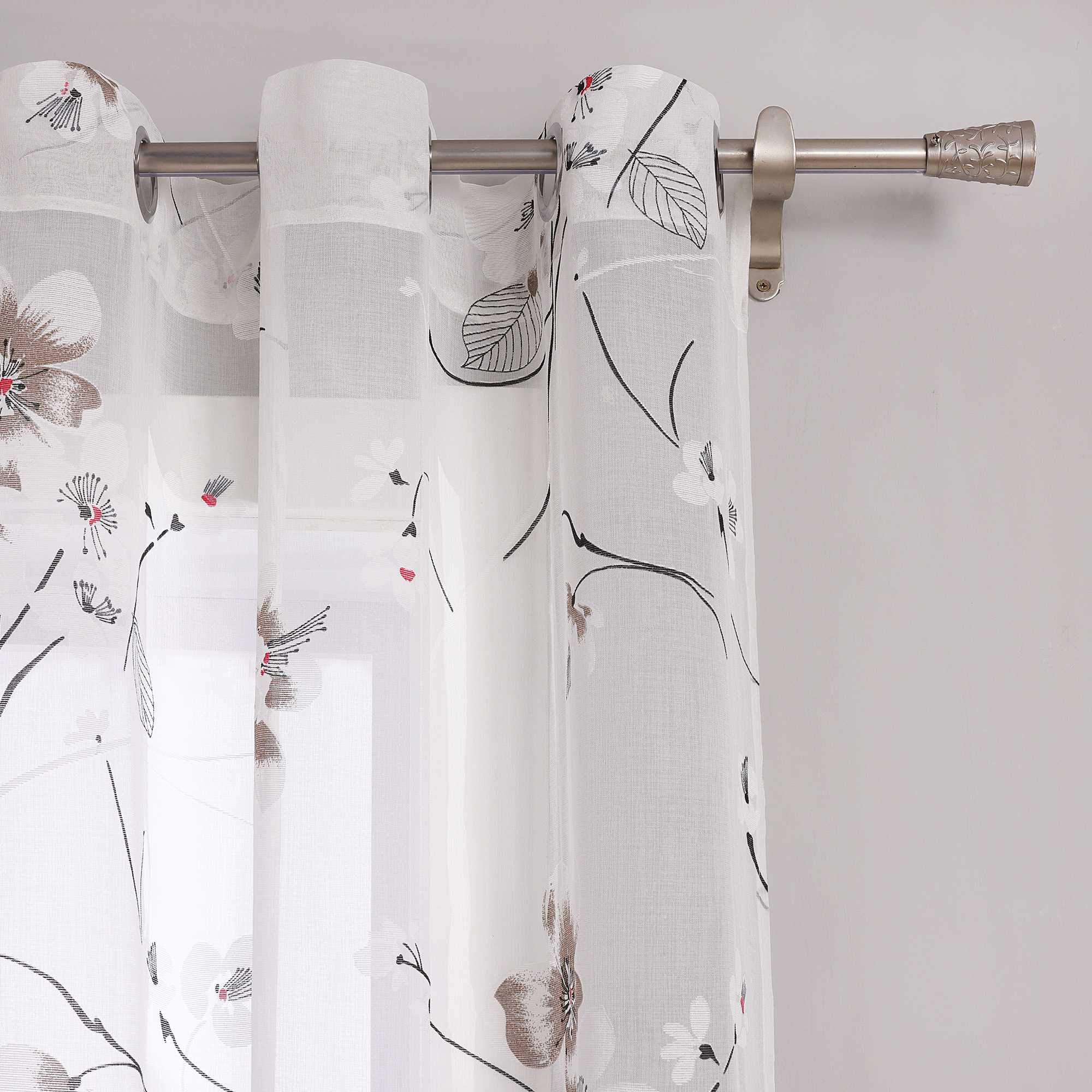 Curtain with Floral Pattern Cherry Blossom Grommet Curtain Panel 1 Piece