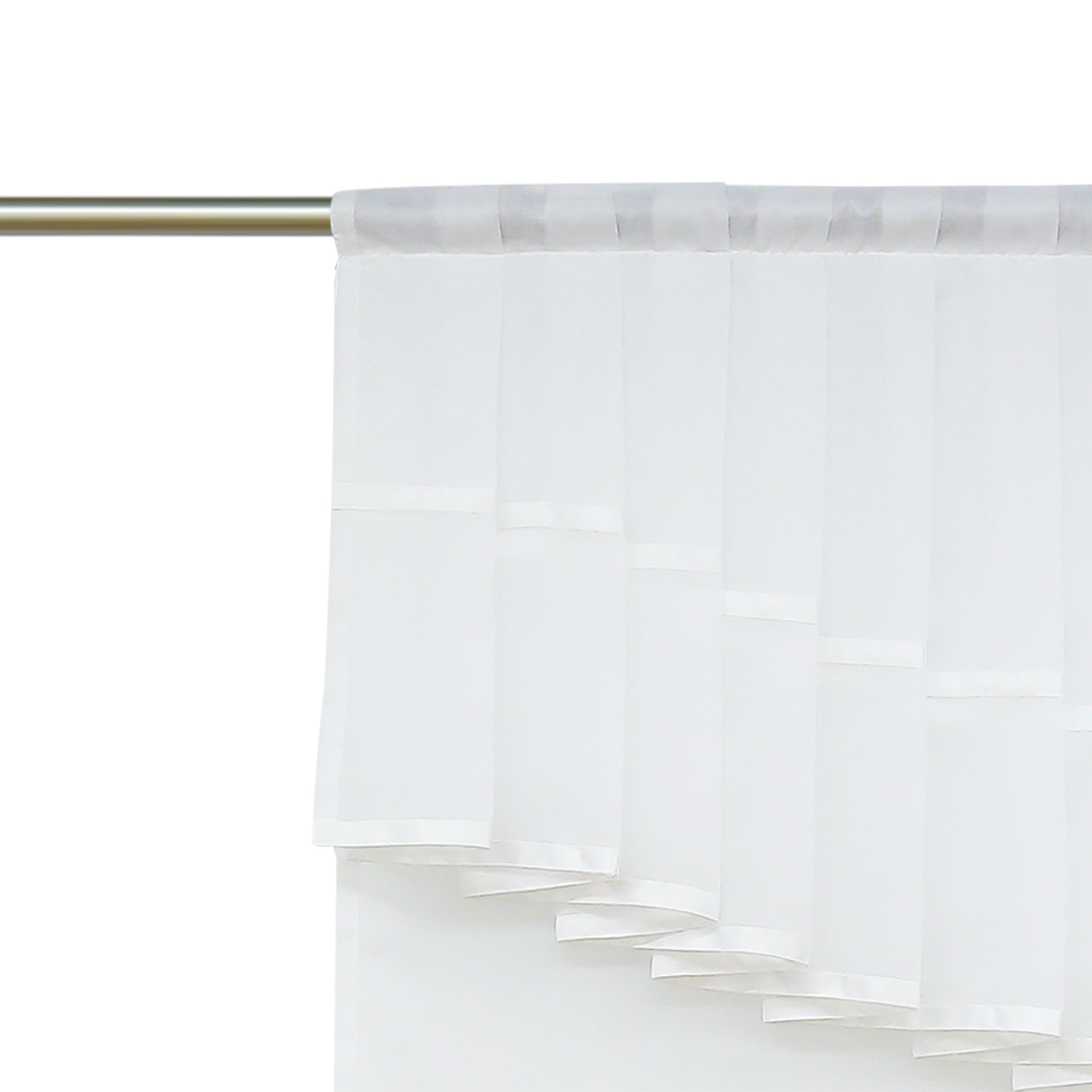 Romantic Curtain with Valance 2-in-1 Design - White, W x H 120 x 140cm