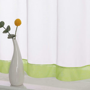 Cafe Curtain with Decorative Ribbon - Brown, H x W 60 x 90cm
