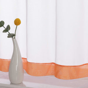 Cafe Curtain with Decorative Ribbon - orange, H x W 30 x 120cm