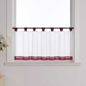 Cafe Curtain with Decorative Ribbon - orange, H x W 45 x 145cm