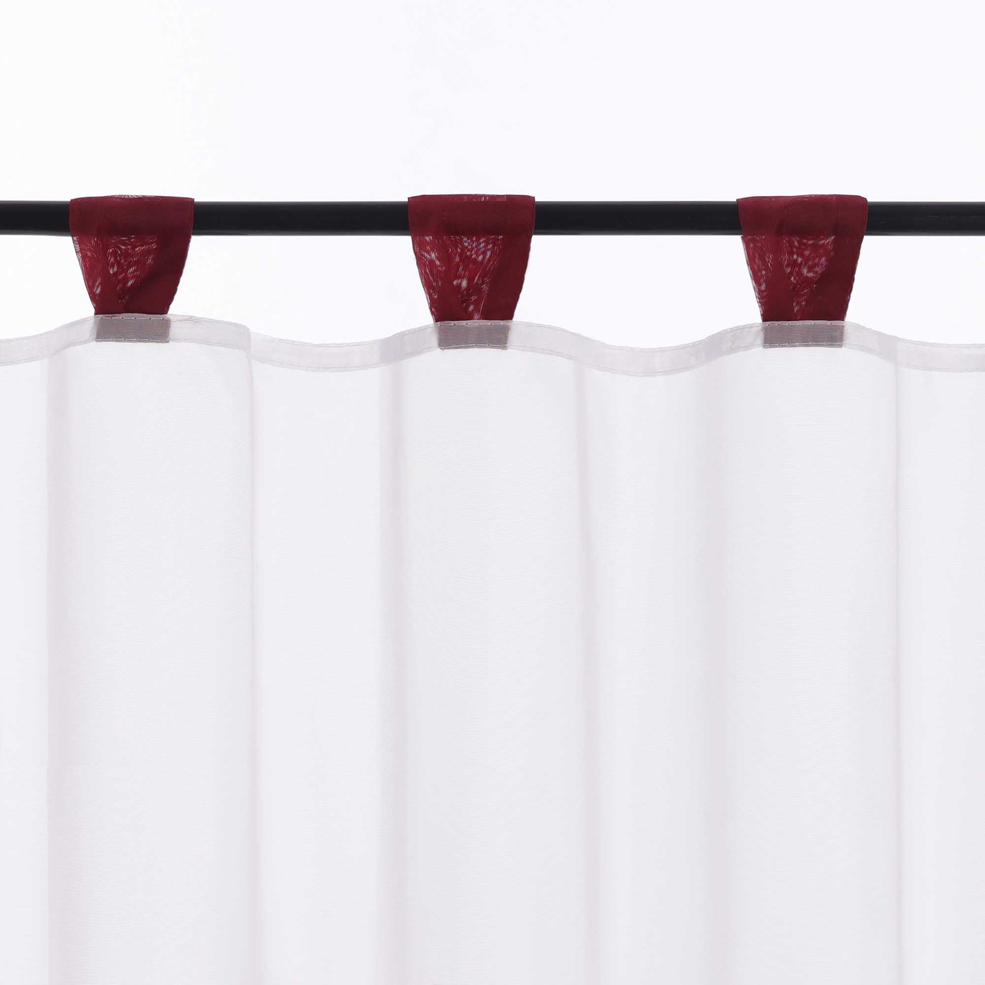 Cafe Curtain with Decorative Ribbon - Brown, H x W 30 x 120cm