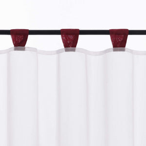 Cafe Curtain with Decorative Ribbon - Brown, H x W 30 x 120cm