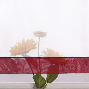 Cafe Curtain with Decorative Ribbon - orange, H x W 60 x 145cm