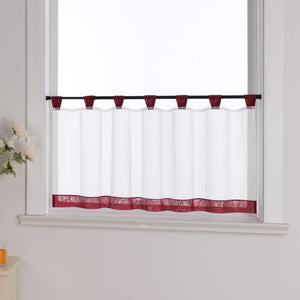 Cafe Curtain with Decorative Ribbon - orange, H x W 60 x 90cm