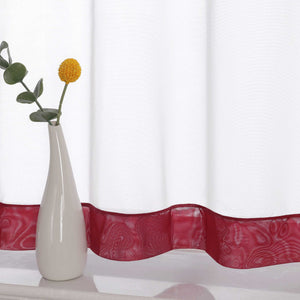 Cafe Curtain with Decorative Ribbon - orange, H x W 60 x 120cm